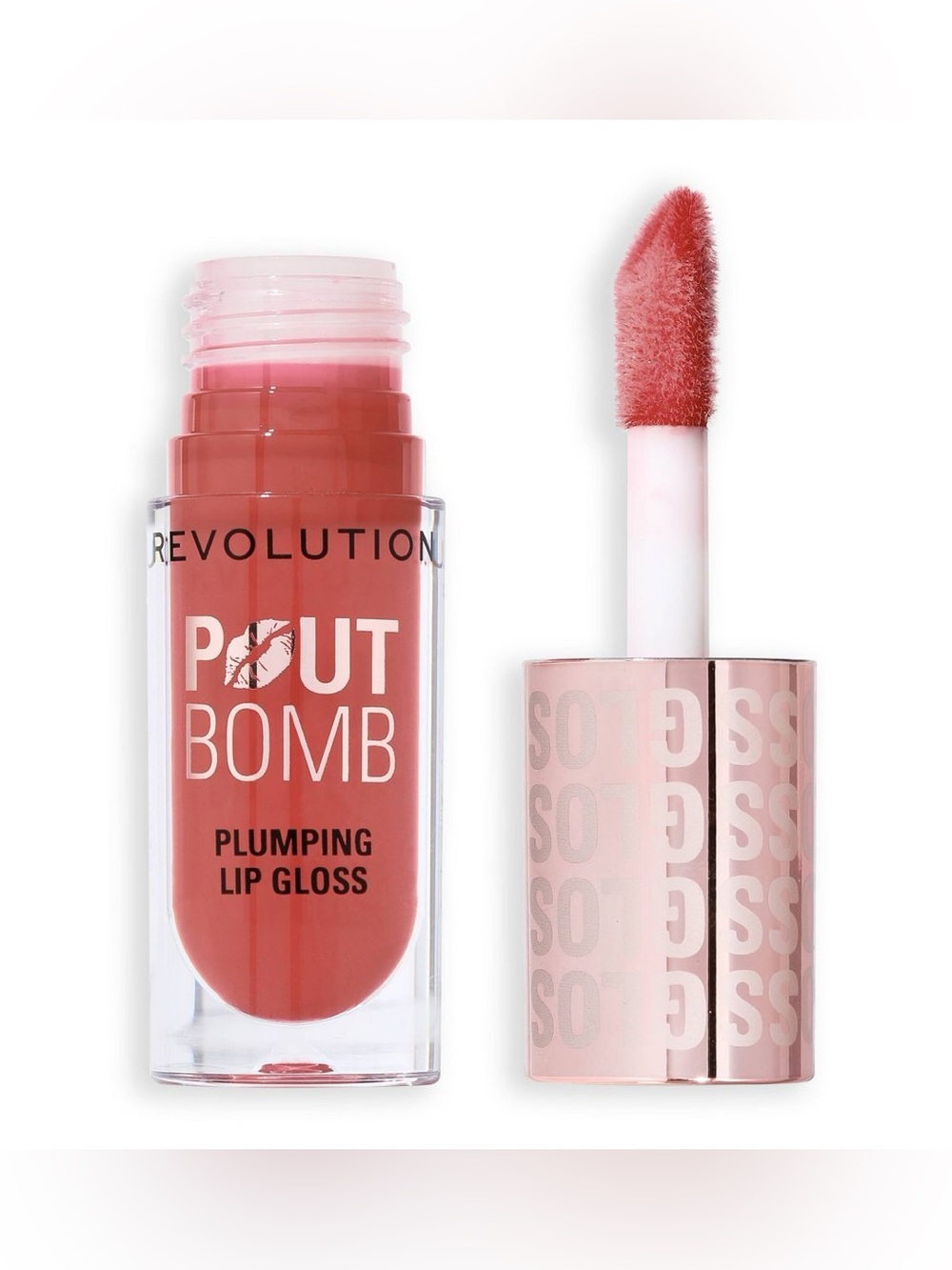 Makeup Revolution Pout Bomb Plumping Lip Gloss — Melba Warm Peach NEW